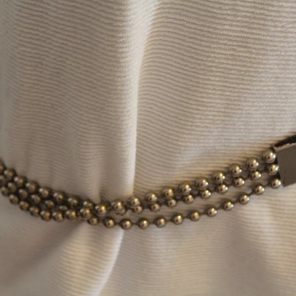 Iceberg Jeans Black Leather-Silver Tone Bead Belt main image 5